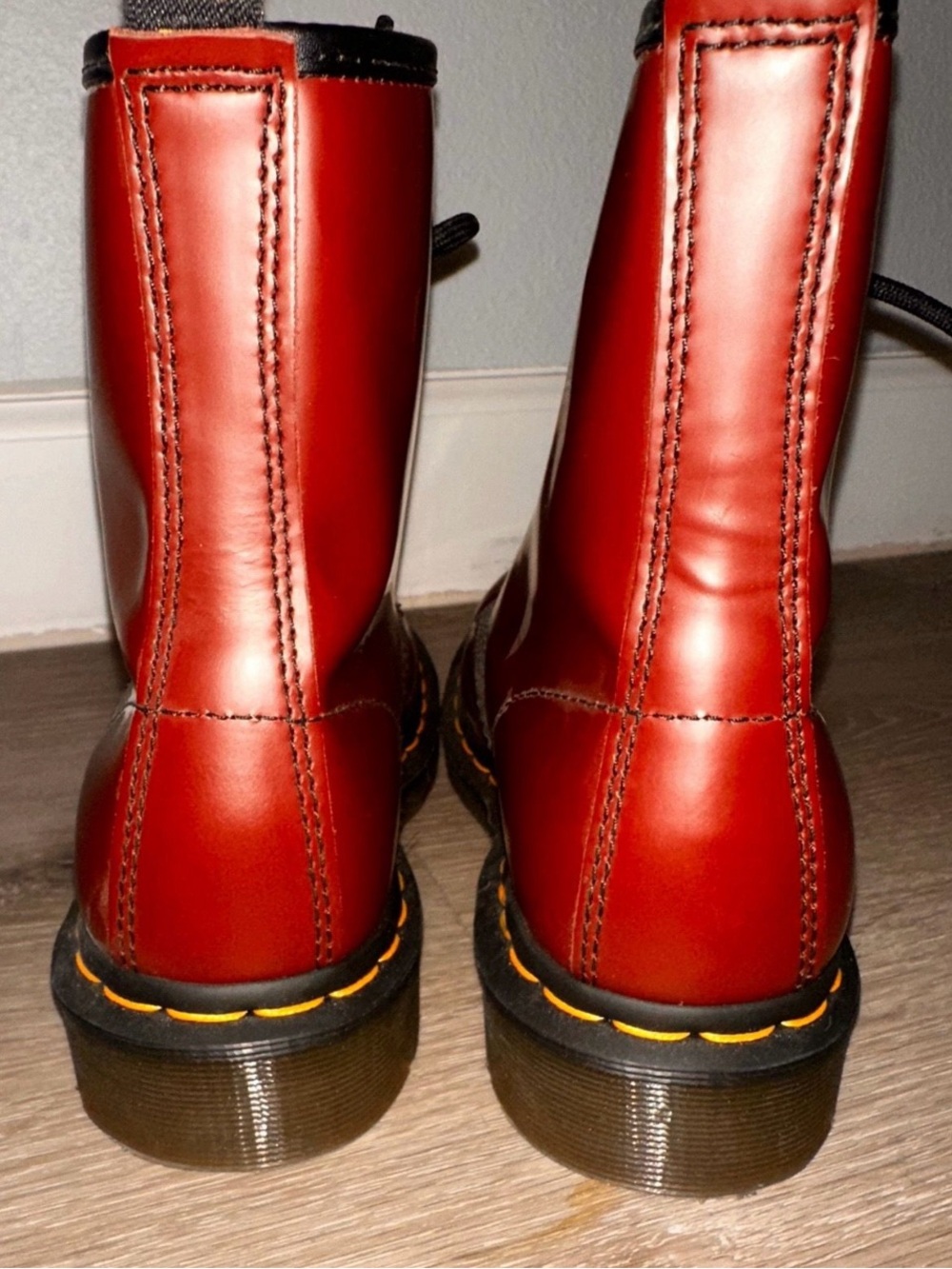 Dr. Martens Burgundy Leather Lace-Up Boots - Picture 3 of 5